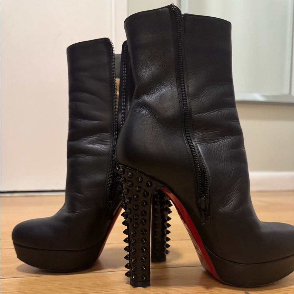 Christian Louboutin Black Spiked Heel Boots
